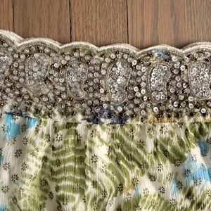 BCBGMAXAZRIA Boho Beaded Skirt | Size Small | Made in India